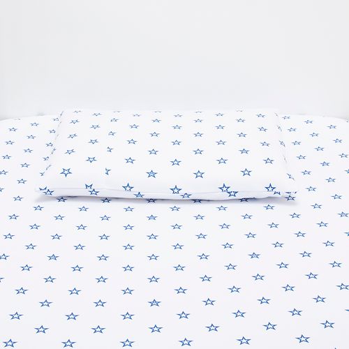 Jogo de Lençol de Berço Algodão Egípcio Estrelas - AZUL JEANS