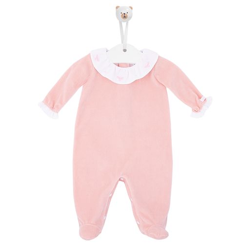 Macacão de Bebê Longo Com Gola Bordada Abelha - ROSE