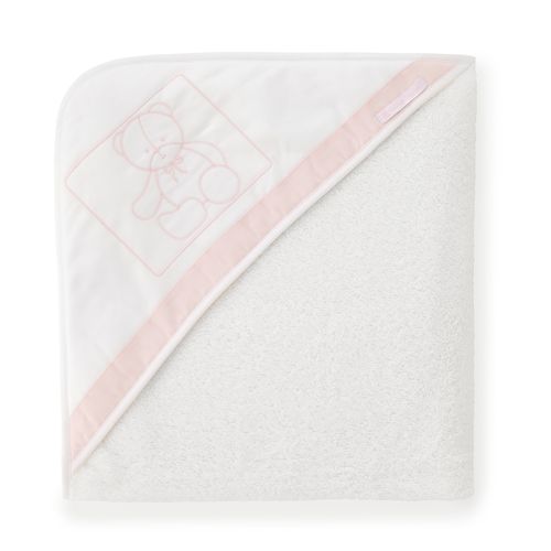 Toalha de Banho Com Capuz Urso Pesponto - ROSA