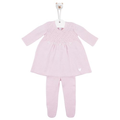 Saída de Maternidade Feminina Rococó Pérola - ROSA PASTEL