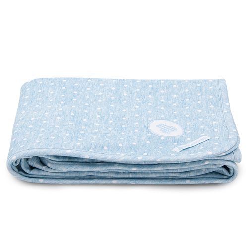 Manta de Bebê Algodão Egípcio Poá - AZUL BEBE