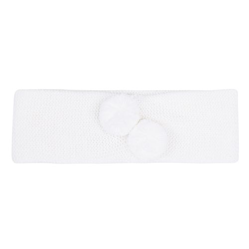 Faixa Infantil Para Cabelo Com Dois Pompons - BRANCO