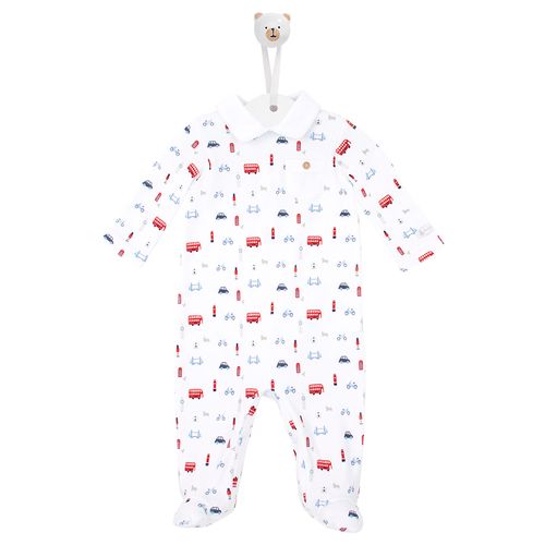 Macacão de Bebê Longo em Algodão Egípcio London - BRANCO