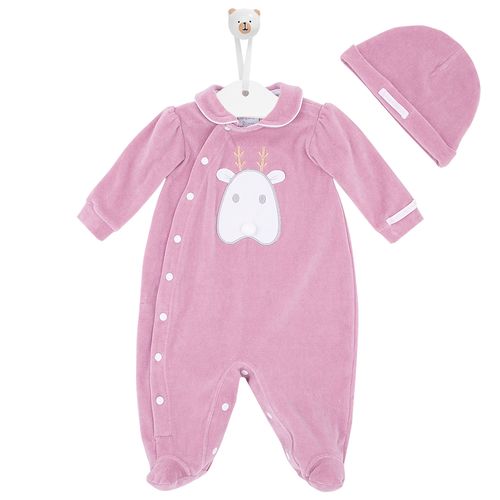Macacão de Bebê Longo em Plush Alce - ROSE