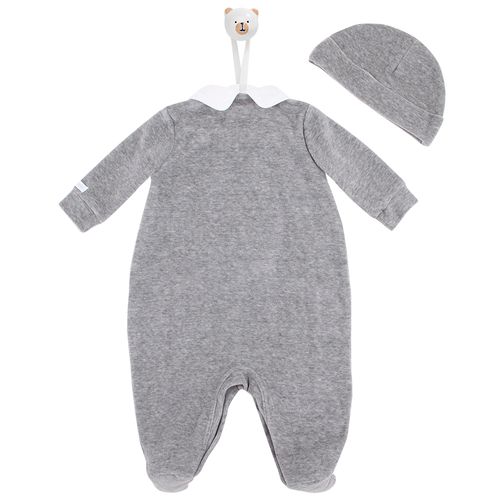 Macacão de Bebê Longo em Plush Alce - CINZA MESCLA