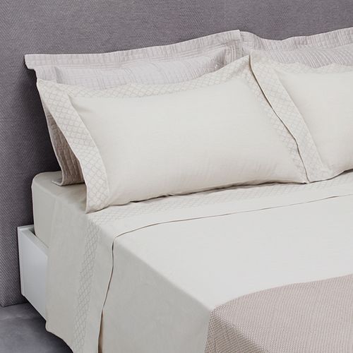 Jogo de Cama Casal Linho Ajour - AREIA