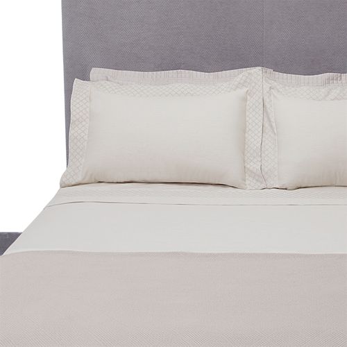 Jogo de Cama Casal Linho Ajour - AREIA