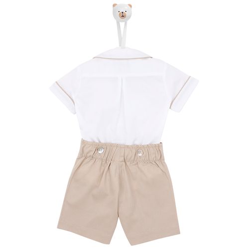 Conjunto Batizado Ponto Smock - KAKI