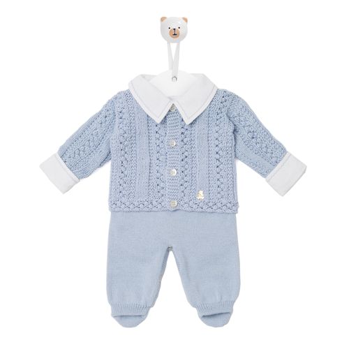 Saída de Maternidade Completa Masculina Tricot Lux - AZUL