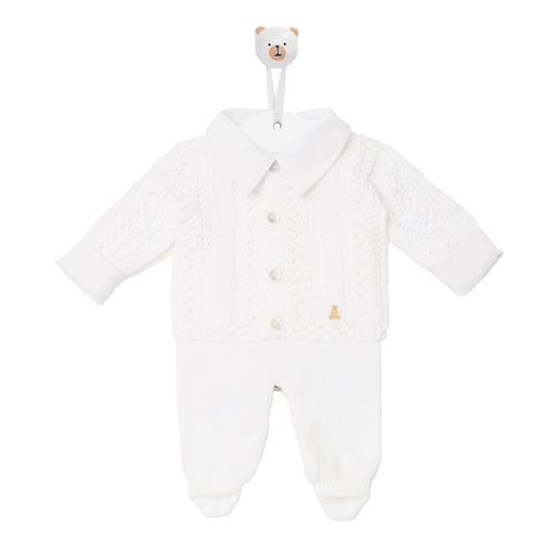 Saída de Maternidade Completa Masculina Tricot Lux - BRANCO
