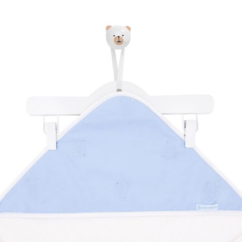 Toalha de Banho de Bebê com Capuz Urso Richelieu - AZUL