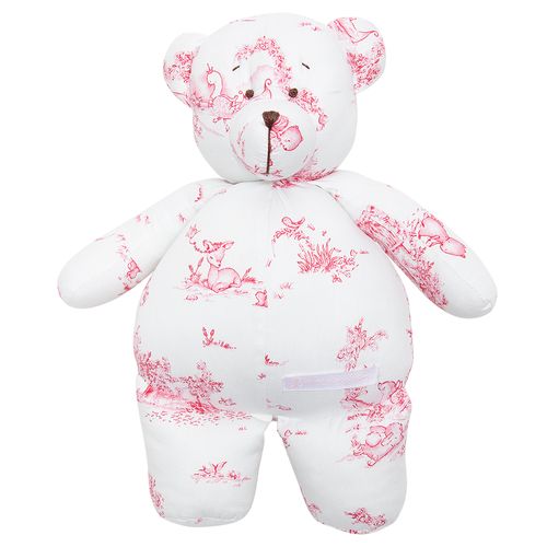 Pelúcia Unissex Urso Toile de Jouy - Tamanho M - ROSA