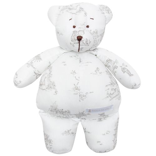 Pelúcia Unissex Urso Toile de Jouy - Tamanho M - CINZA