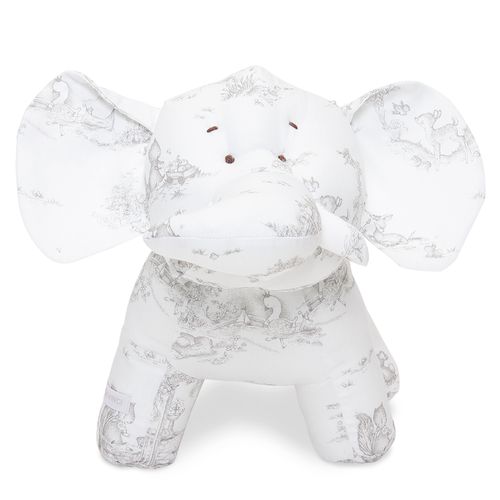 Pelúcia Elefante Elé Toile de Jouy - Tamanho M - CINZA