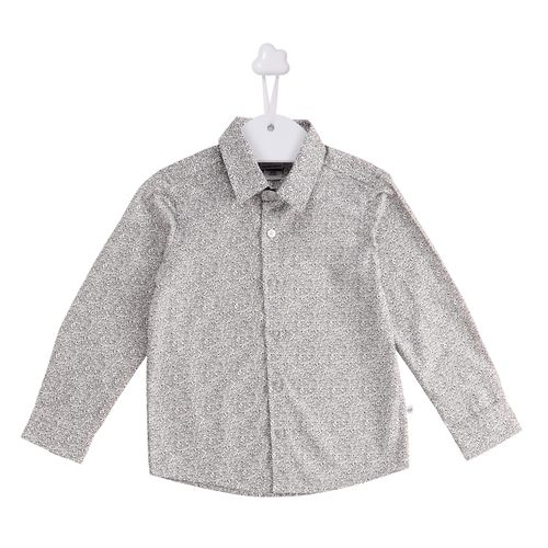 Camisa Infantil Floral em Cambraia - PRETO