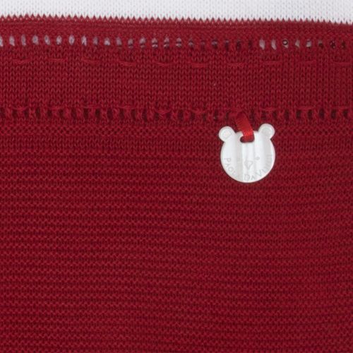 Saída de Maternidade Com Faixa Trabalhada - VERMELHO COM BRANCO