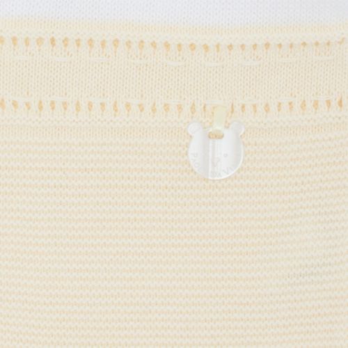 Saída de Maternidade Com Faixa Trabalhada - AMARELO COM BRANCO