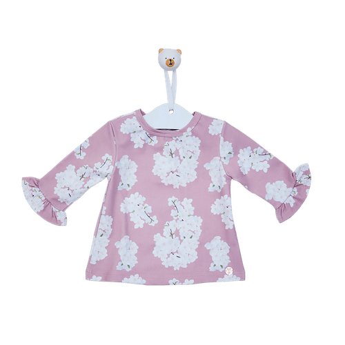 Camiseta de Bebê Feminino Com Estampa Orquídea - ROSE