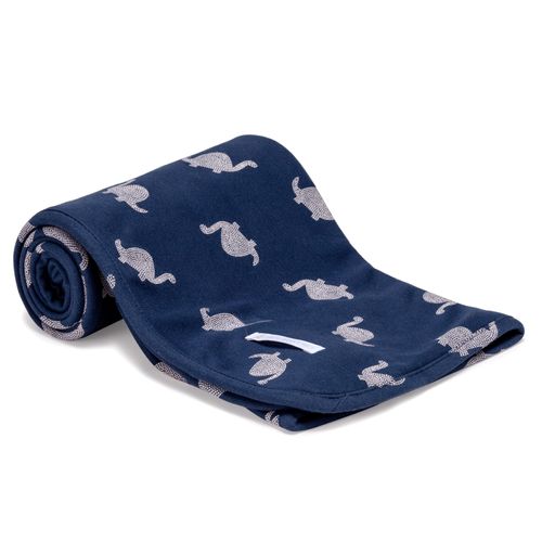 Manta de Bebê Algodão Egípcio Dinossauro - AZUL MARINHO