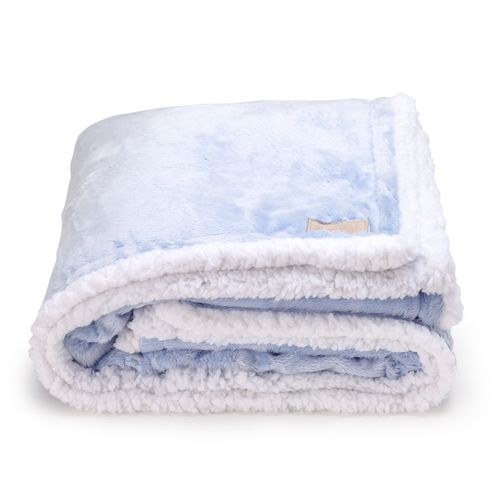 Cobertor de Bebê Pulito Double Sherpa - AZUL BEBE