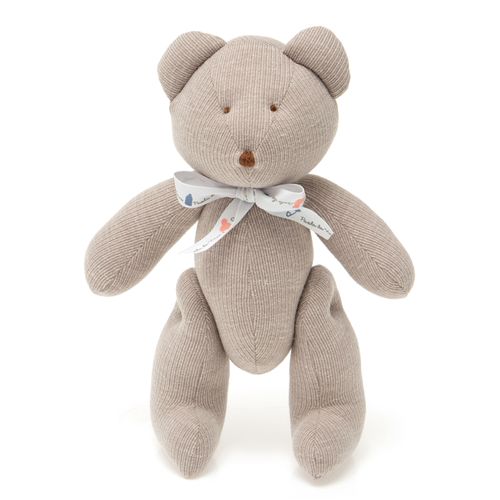 Pelúcia Unissex Urso Bimbi Tricot - Tamanho M - CINZA