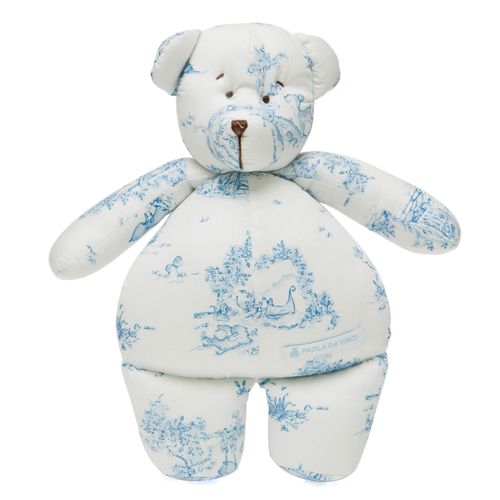 Pelúcia Unissex Urso Toile de Jouy - Tamanho M - AZUL