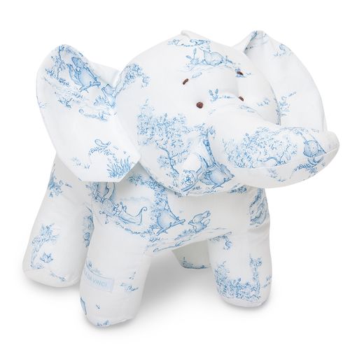 Pelúcia Elefante Elé Toile de Jouy - Tamanho M - AZUL