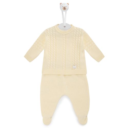 Saída de Maternidade Blusa e Calça Tranças - AMARELO