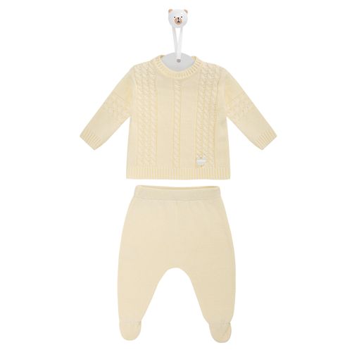 Saída de Maternidade Blusa e Calça Tranças - AMARELO