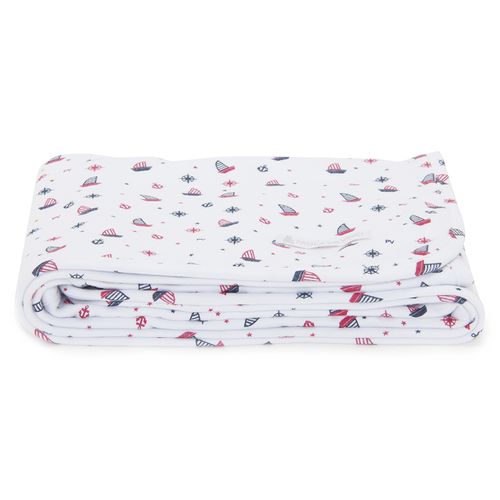 Manta de Bebê Algodão Egípcio Navy - BRANCO