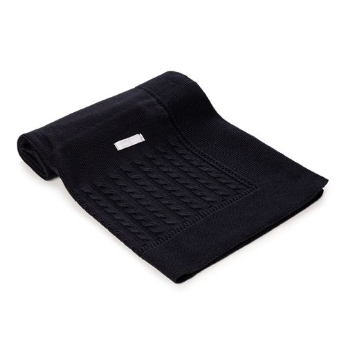 Manta para Saída de Maternidade Tricot Treccia - AZUL MARINHO