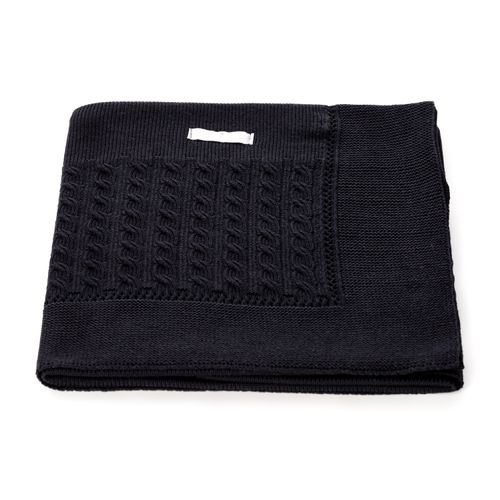 Manta para Saída de Maternidade Tricot Treccia - AZUL MARINHO