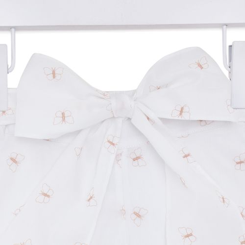 Short Infantil Com Borboletas Bordadas Com Faixa - BRANCO