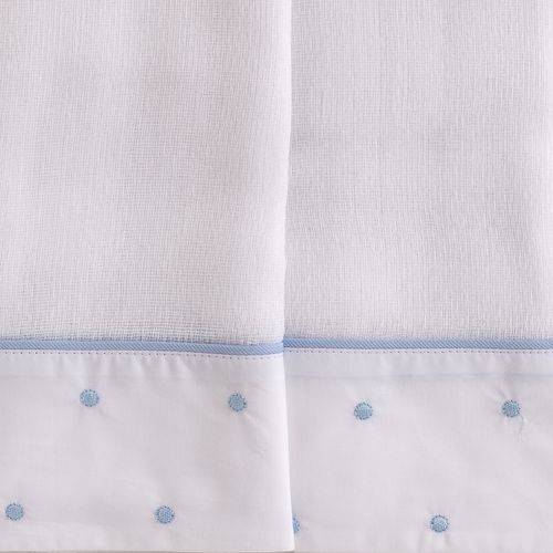 Conjunto de Fraldas de Ombro de Bebê com Bordado Poás - 2 Unidades - AZUL BEBE