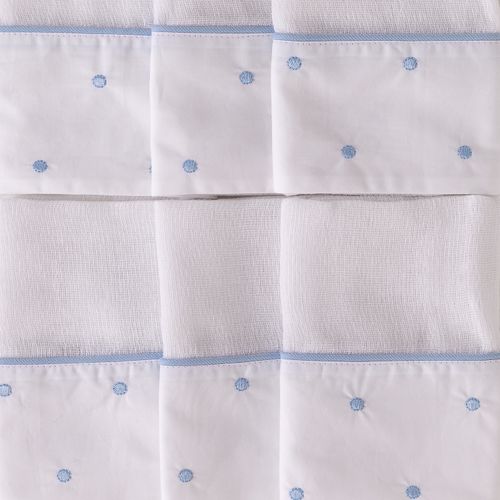 Fralda de Boca de Bebê com Bordado Poás - 6 Unidades - AZUL BEBE