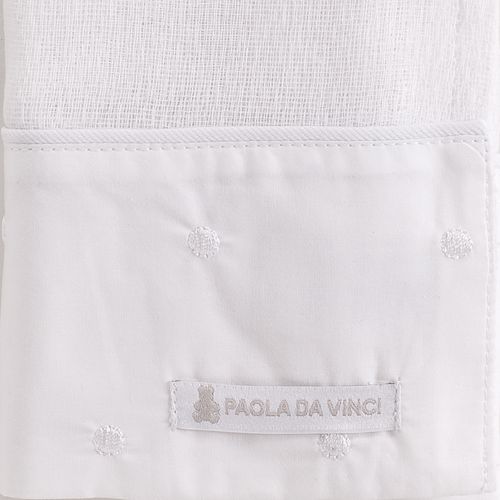 Conjunto de Fraldas de Ombro de Bebê com Bordado Poás - 2 Unidades - BRANCO