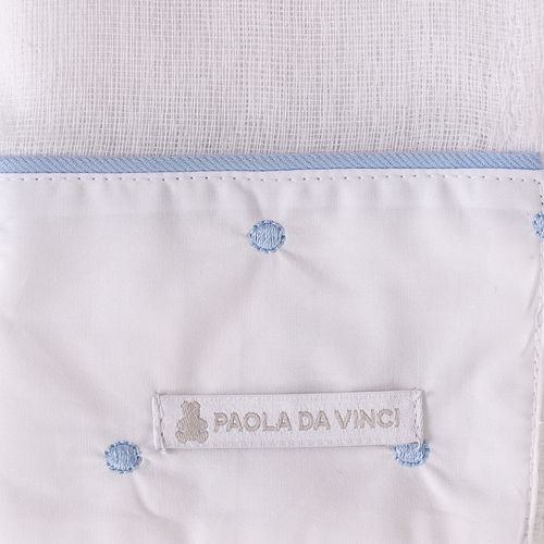 Fralda de Boca de Bebê com Bordado Poás - 6 Unidades - AZUL BEBE