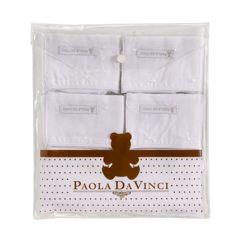 Fralda de Boca de Bebê com Bordado Poás - 6 Unidades - BRANCO