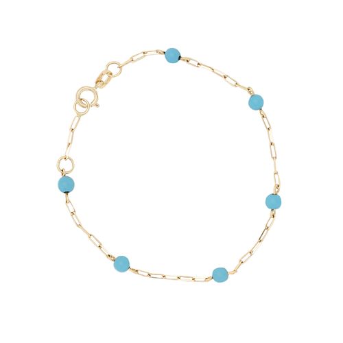 Pulseira de Bebê Com Bolinha - TURQUESA