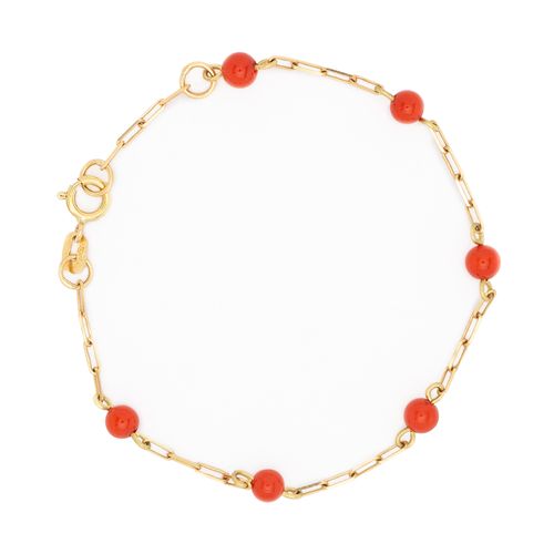 Pulseira de Bebê Com Bolinha - CORAL