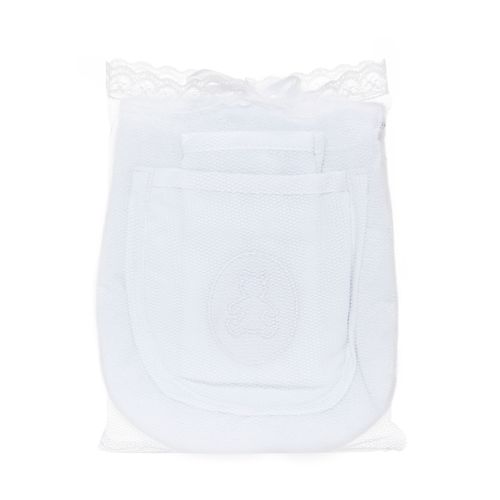 Conjunto babador atoalhado Bordado Urso Bimbi - BRANCO