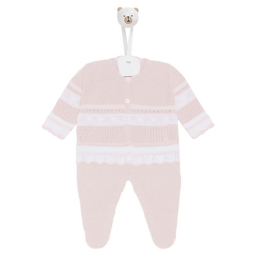 Conjunto de Saída de Maternidade com Manta Nastro - ROSA PAST/BCO