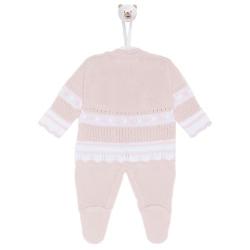 Conjunto de Saída de Maternidade com Manta Nastro - ROSA PAST/BCO