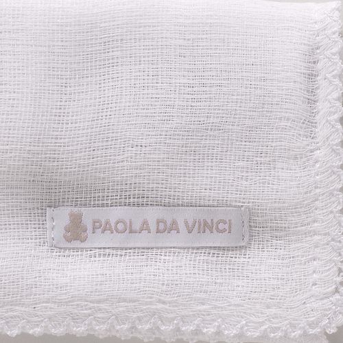 Kit Fralda de Boca de Bebê Unissex Bordado Picueta - 6 Unidades - BRANCO