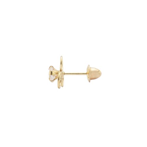 Brinco de Ouro Flor com Cristal - UNICO