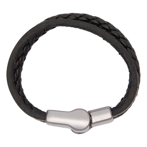 Pulseira de Bebê Masculina Couro Cuoio - PRETO
