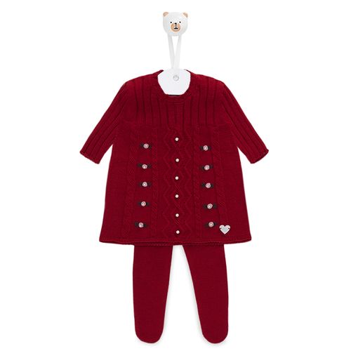 Saída de Maternidade Feminina Rococó Pérola - VERMELHO