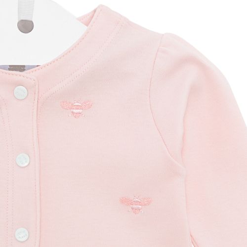 Macacão de Bebê Feminino Longo Algodão Egípcio Abelhas - ROSA BEBE