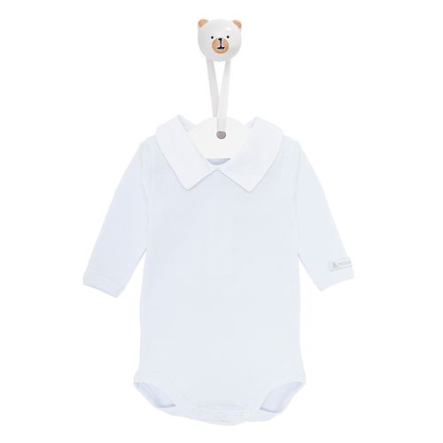 Body de Bebê Unissex Manga Longa com Bordado em X - BRANCO