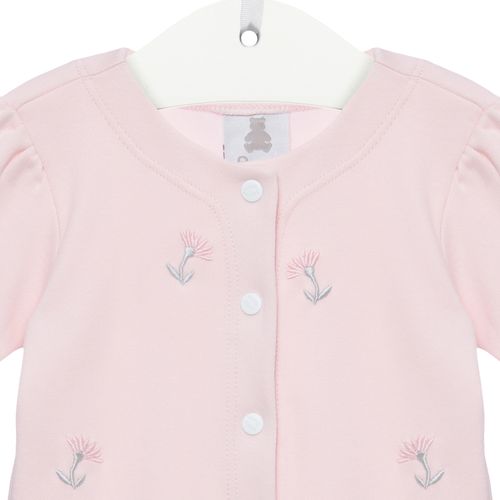 Macacão de Bebê Longo em Algodão Egípcio Fiore - ROSA BEBE